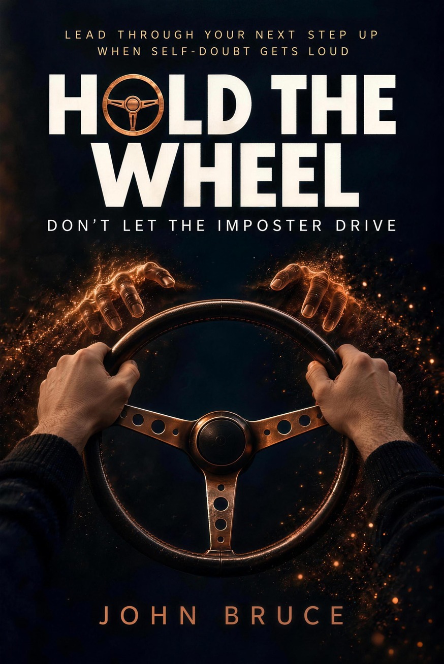 Hold the Wheel: Don’t Let the Imposter Drive, by John Bruce — steering-wheel brand cover